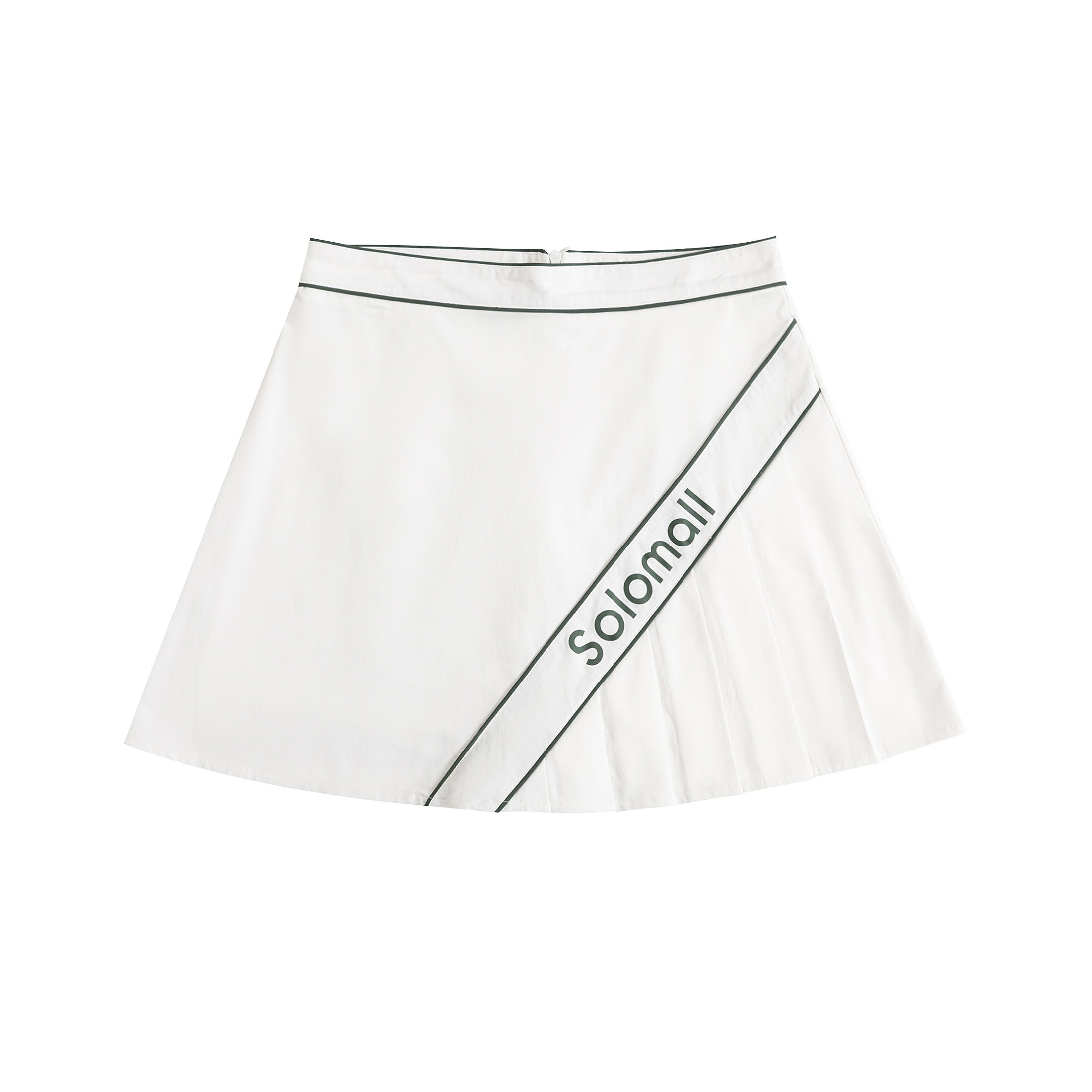 High waist pleated chiffon retro dress